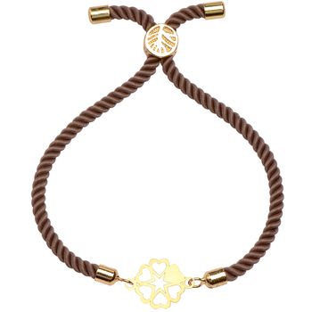 دستبند طلا 18 عیار زنانه کرابو طرح گل و قلب مدل Kr1620