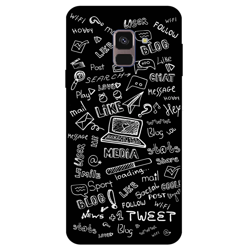 کاور مگافون طرح رسانه های اجتماعی مدل 1898 مناسب برای گوشی موبایل سامسونگ Galaxy J6 2018         