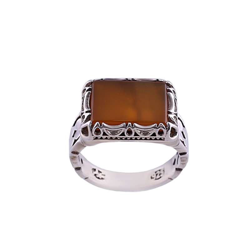 انگشتر نقره مردانه مدل عقیق کد MR0034