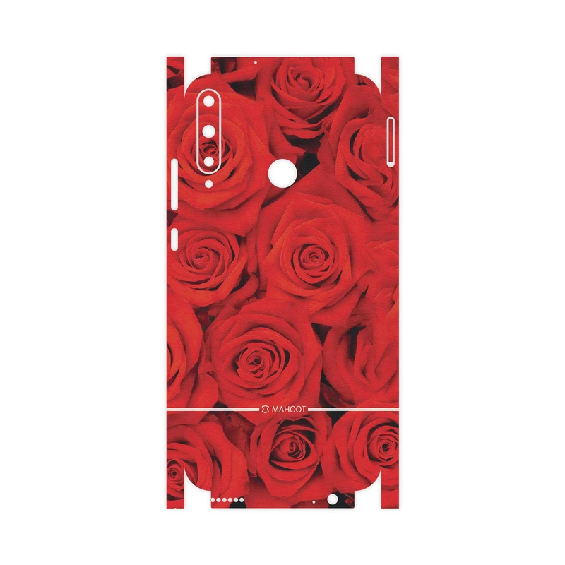 برچسب پوششی ماهوت مدل Full skin-Red-Flower مناسب برای گوشی موبایل هوآوی Y7P