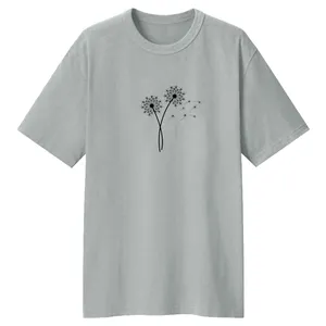 تی شرت  آستین کوتاه لانگ زنانه مدل قاصدک کد LL44 رنگ طوسی