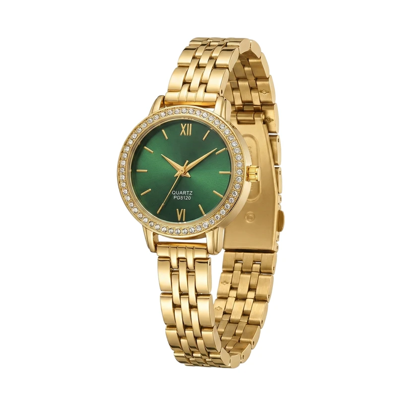 ساعت مچی عقربه‌ای کوارتز زنانه مدل لوکس کلاسیک بند طرح بافت کد ۶