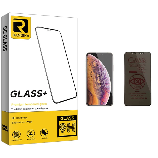 محافظ صفحه نمایش حریم شخصی راندیکا مدل GLD مناسب برای گوشی موبایل اپل iPhone XS Max