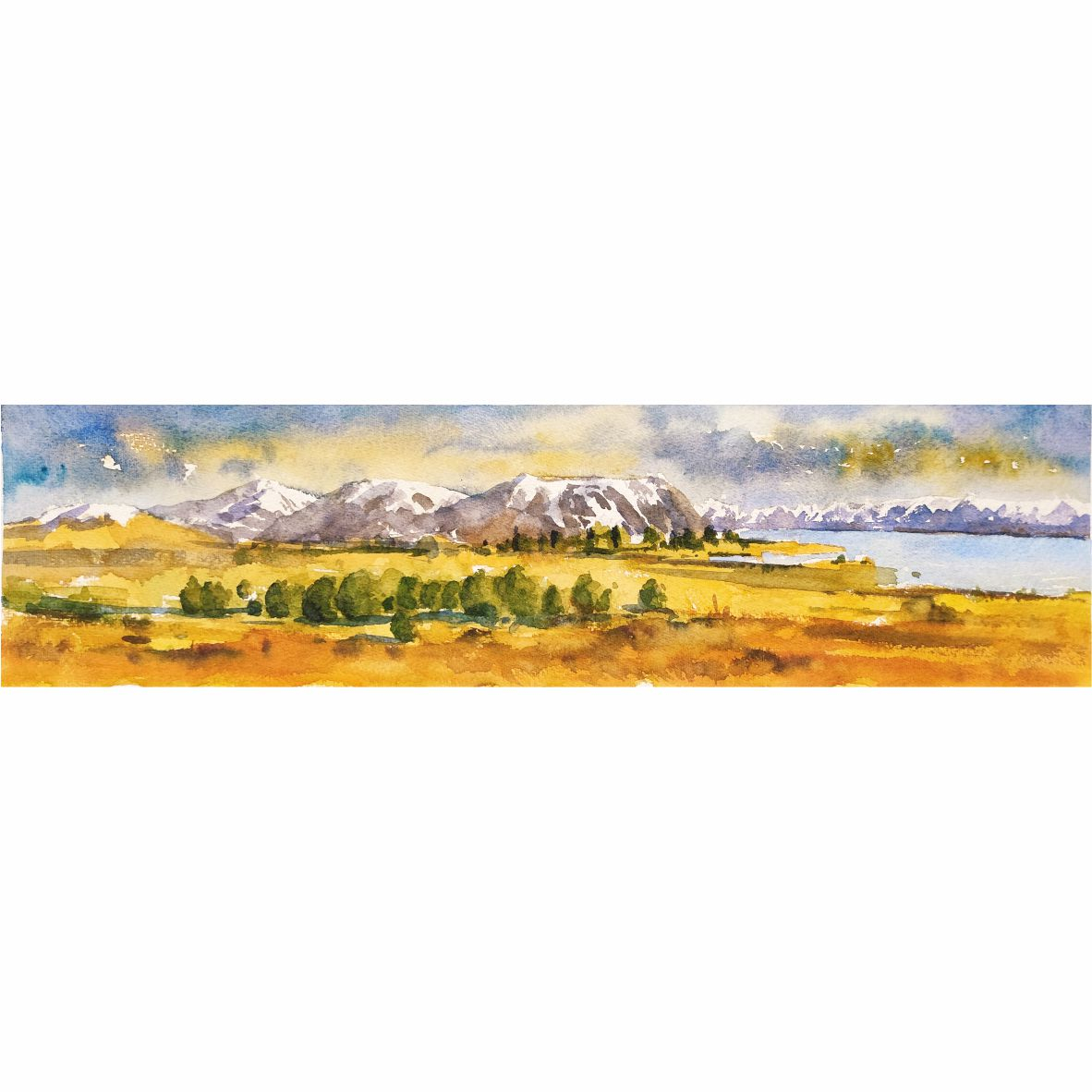 نقاشی آبرنگ طرح طبیعت کد 1057