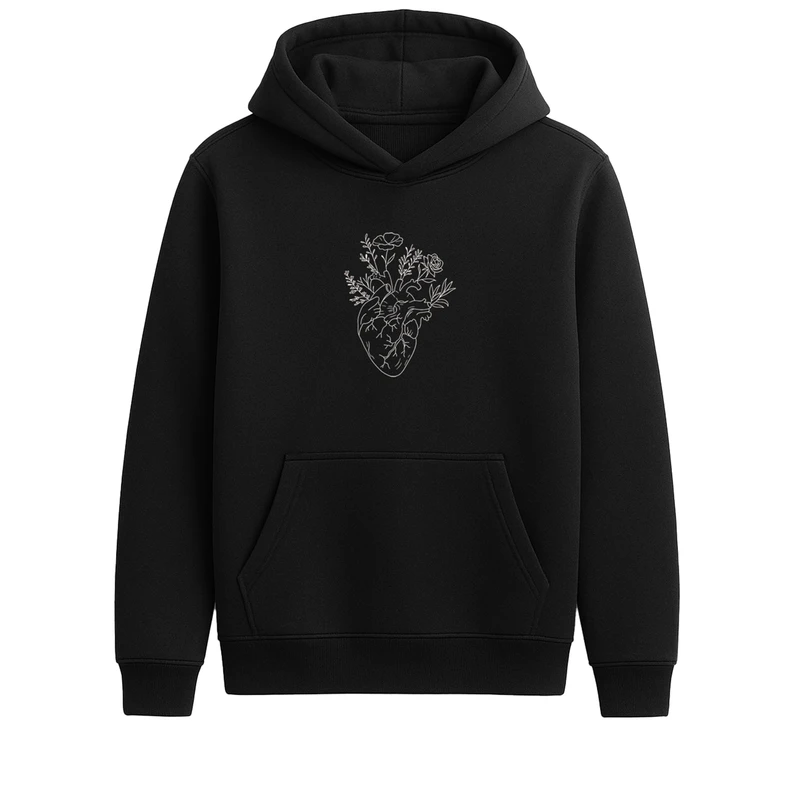 هودی مردانه مدل گلدوزی قلب جوانه زده کد 10