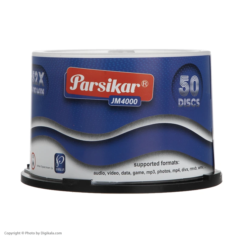 عکس شماره 3 : سی دی خام پارسیکار مدل jm4000 بسته 50 عددی