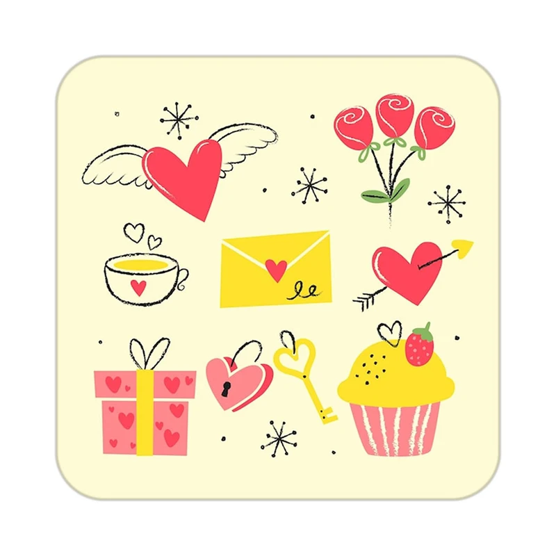 زیر لیوانی کاکتی طرح عاشقانه مدل mp41023