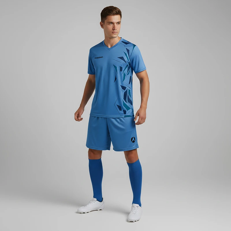 ست تی‌شرت آستین کوتاه و شلوارک ورزشی مردانه مکرون مدل لینز