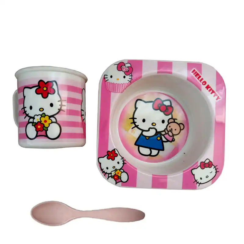 ظرف غذا 3 تکه کودک طرح کیتی کد PNK-KITTY-2023