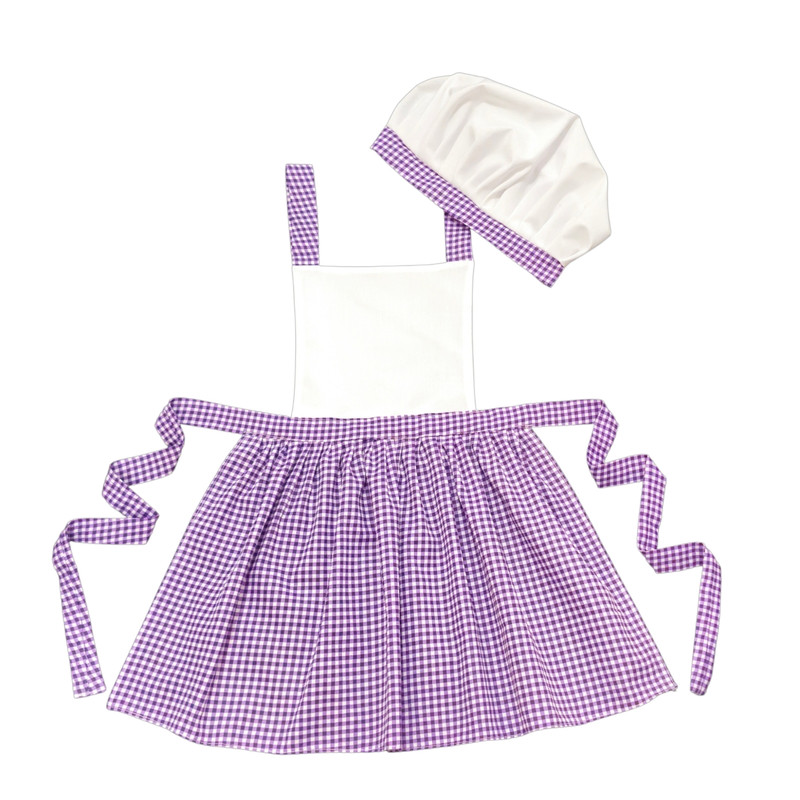 پیشبند و کلاه کودک مدل شطرجی