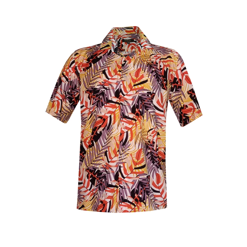 پیراهن آستین کوتاه مردانه مدل هاوایی پر کد ORA-PUR