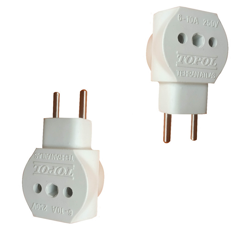 سه راهی برق توپول مدل 10A - 6 بسته 2 عددی