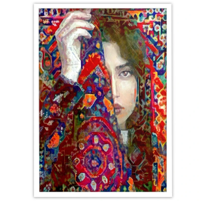 تابلو بکلیت طرح چهره دختر قشقایی مدل W-11198