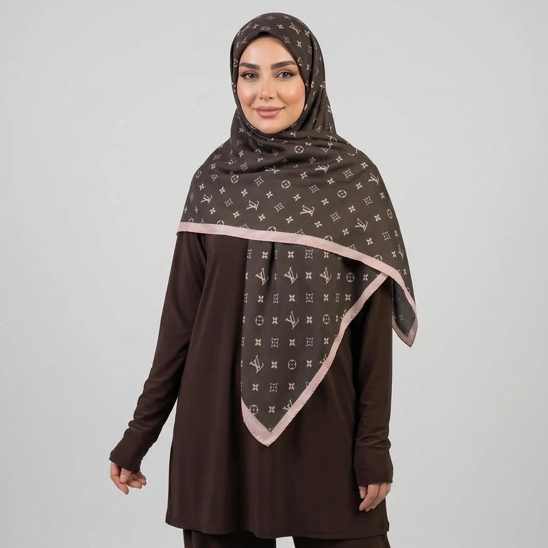 روسری زنانه مدل نخی قواره بزرگ طرح جدید ساده کد ana-2702