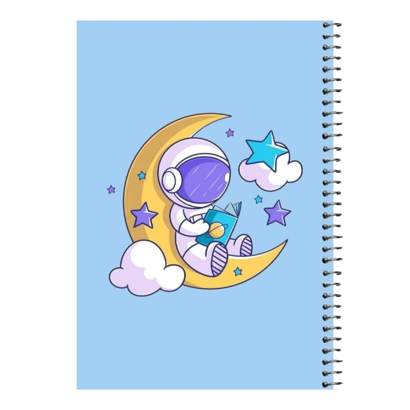 دفتر مشق 80 برگ اس جی مدل فضانورد و ماه کد 1