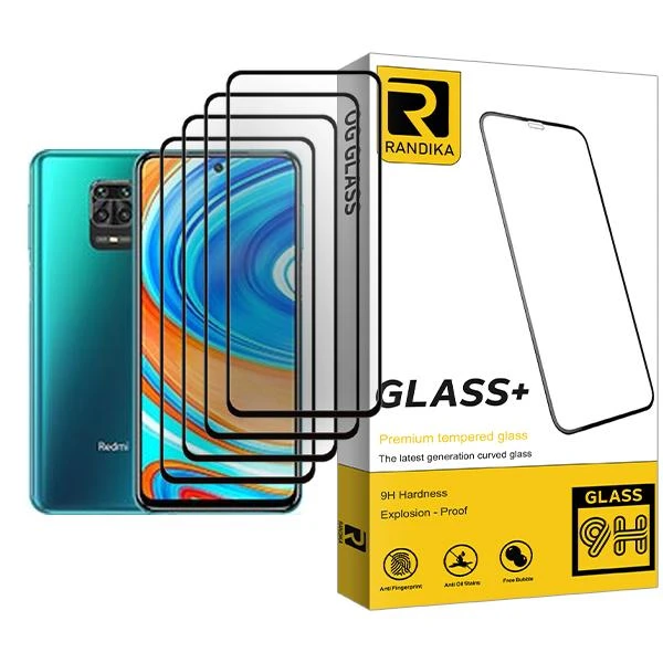 محافظ صفحه نمایش راندیکا مدل Randika Glass MIX004 مناسب برای گوشی موبایل شیائومی Redmi Note 9 Pro Max بسته چهار عددی