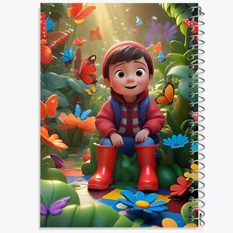 دفتر نقاشی 50 برگ خندالو طرح پسر و پروانه ها کد F6527