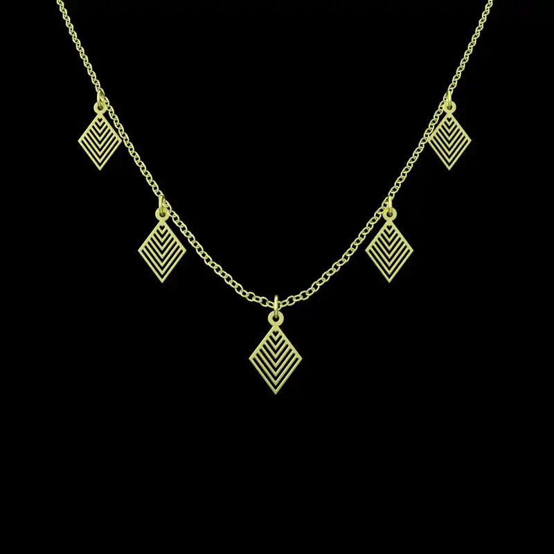 گردنبند طلا 18 عیار زنانه مدوپد مدل لوزی کد RNA12356