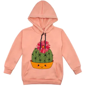 هودی دخترانه مدل کاکتوس F101 رنگ گلبهی