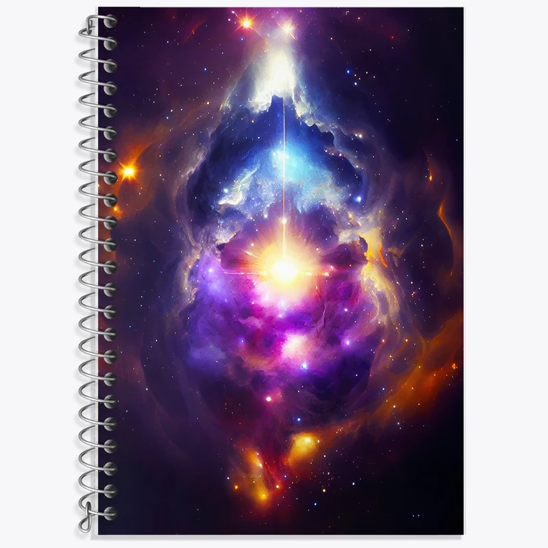 دفتر زبان 50 برگ خندالو مدل دو خط طرح کهکشان (galaxy) کد F6724