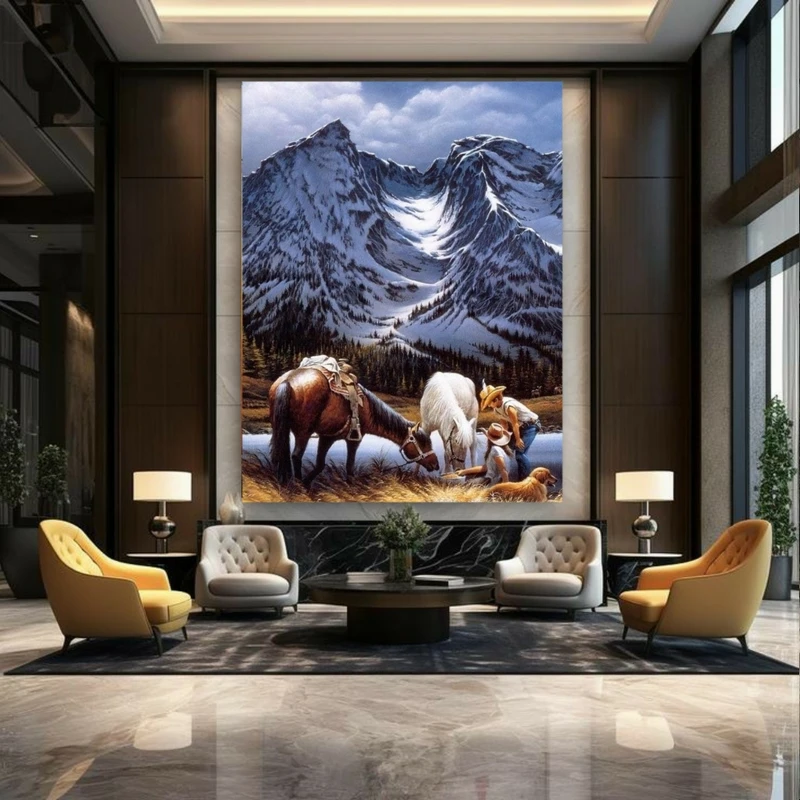  پوستر طرح مخمل مزرعه مدل اسب کد BK22911