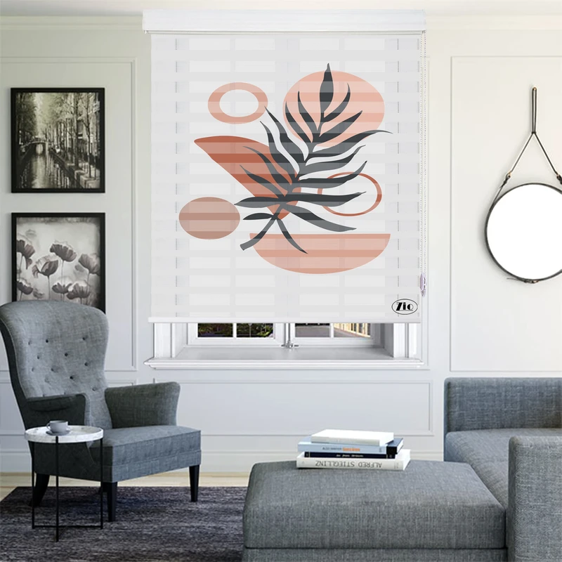 پرده زبرا زیو مدل O-7029 سایز 150x150 سانتی متر