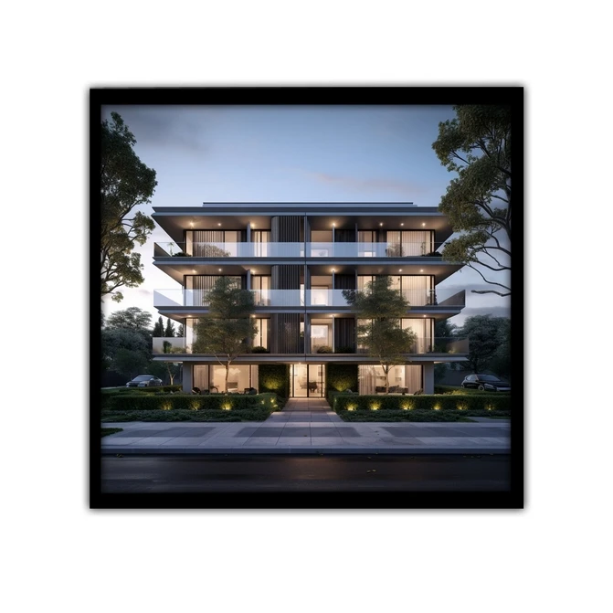 تابلو نوری بکلیت طرح نمای ساختمان مدل B-MID-16462