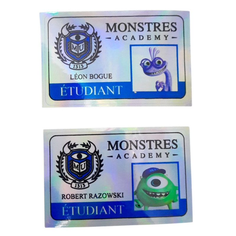 برچسب هولوگرامی مدل کارت بانکی طرح مانستر کد mn 102 بسته 2 عددی