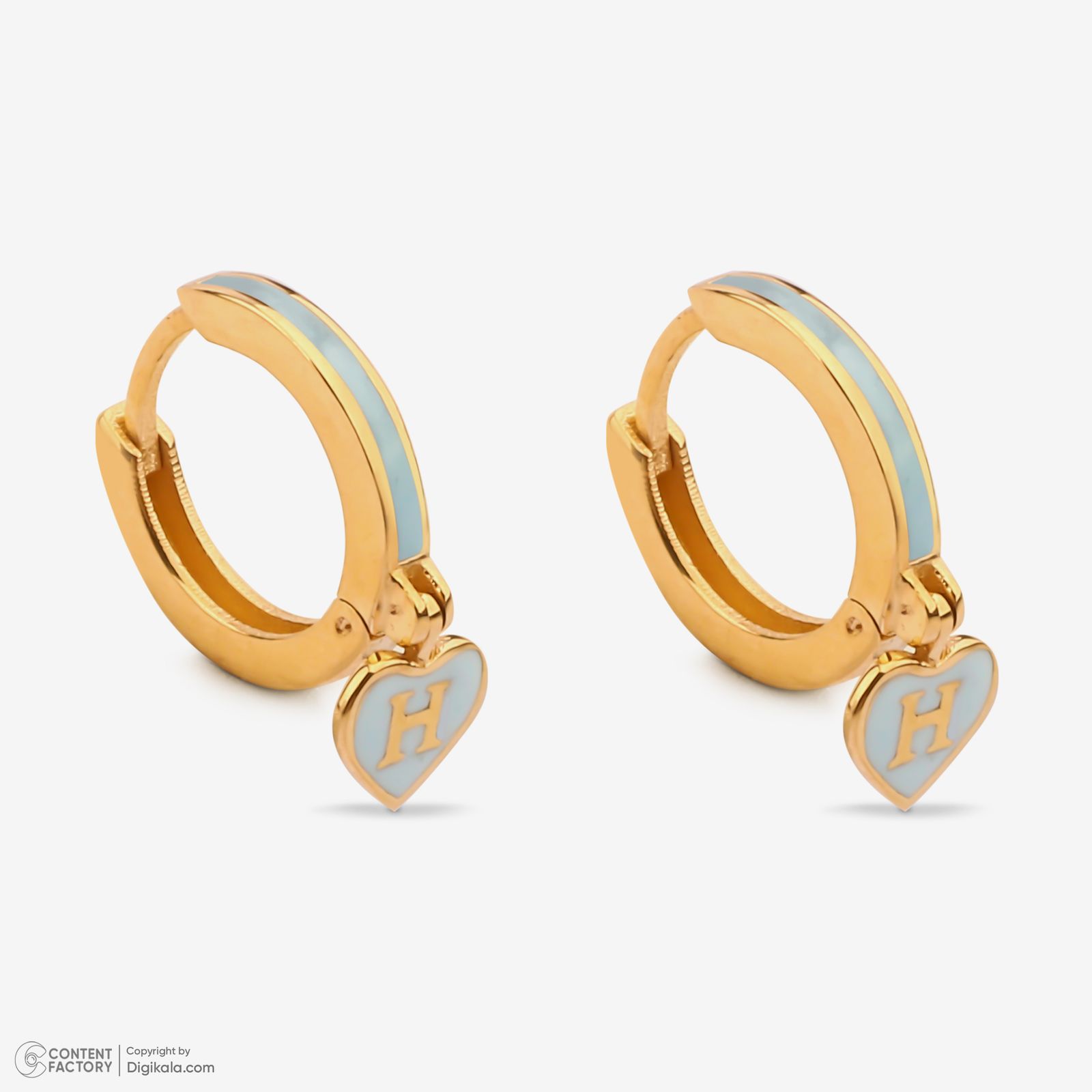 گوشواره حلقه‌ای طلا کم اجرت  18 عیار زنانه گلدم مدل E244016 -  - 4