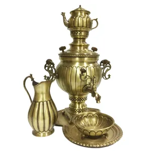 سرویس سماور ذغالی 5 پارچه برنجی کد S-4112