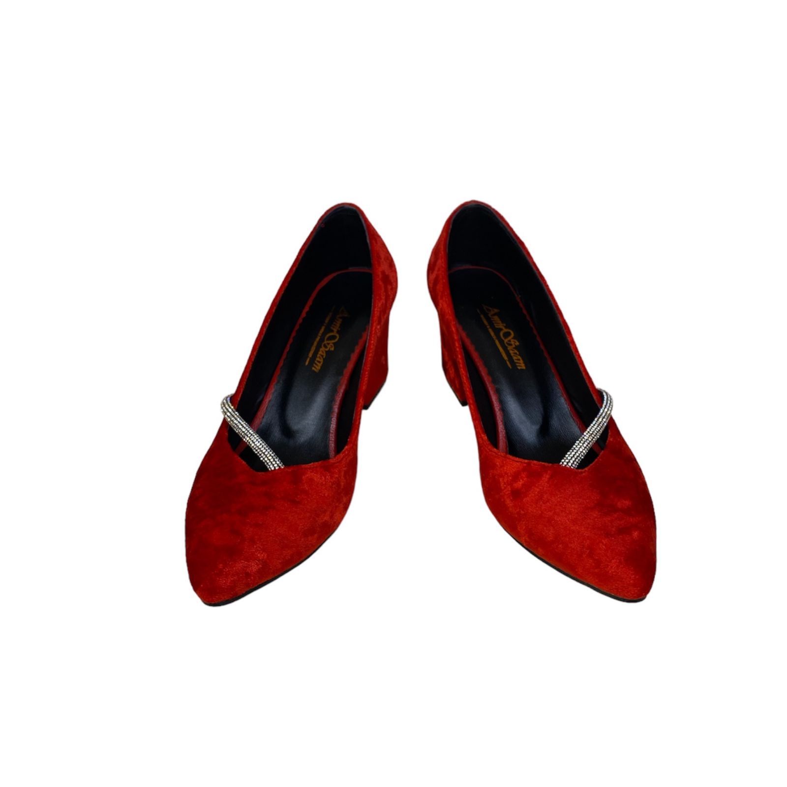 کفش زنانه مدل زیبا مخملی رنگ قرمز -  - 5