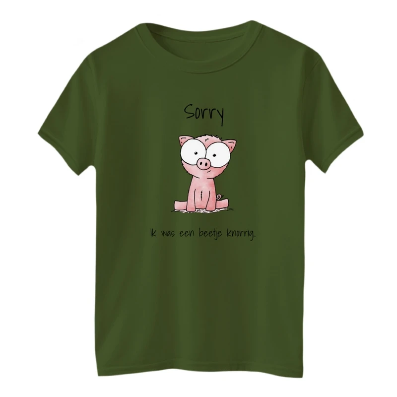 تی‌شرت آستین کوتاه لانگ بچگانه مدل خوک بامزه