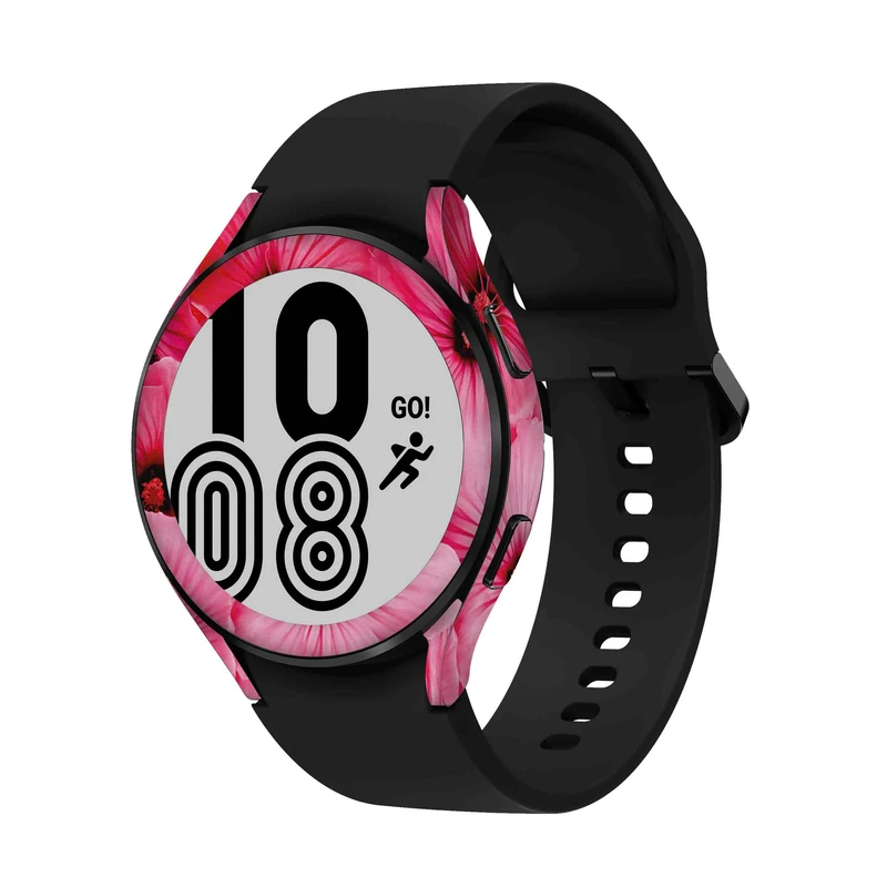  برچسب ماهوت طرح Pink-Flower مناسب برای ساعت هوشمند سامسونگ Watch4 44mm