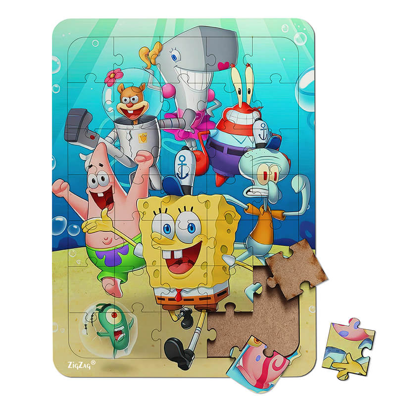 پازل 35 تکه زیگ زاگ مدل چوبی باب اسفنحی کد 351052