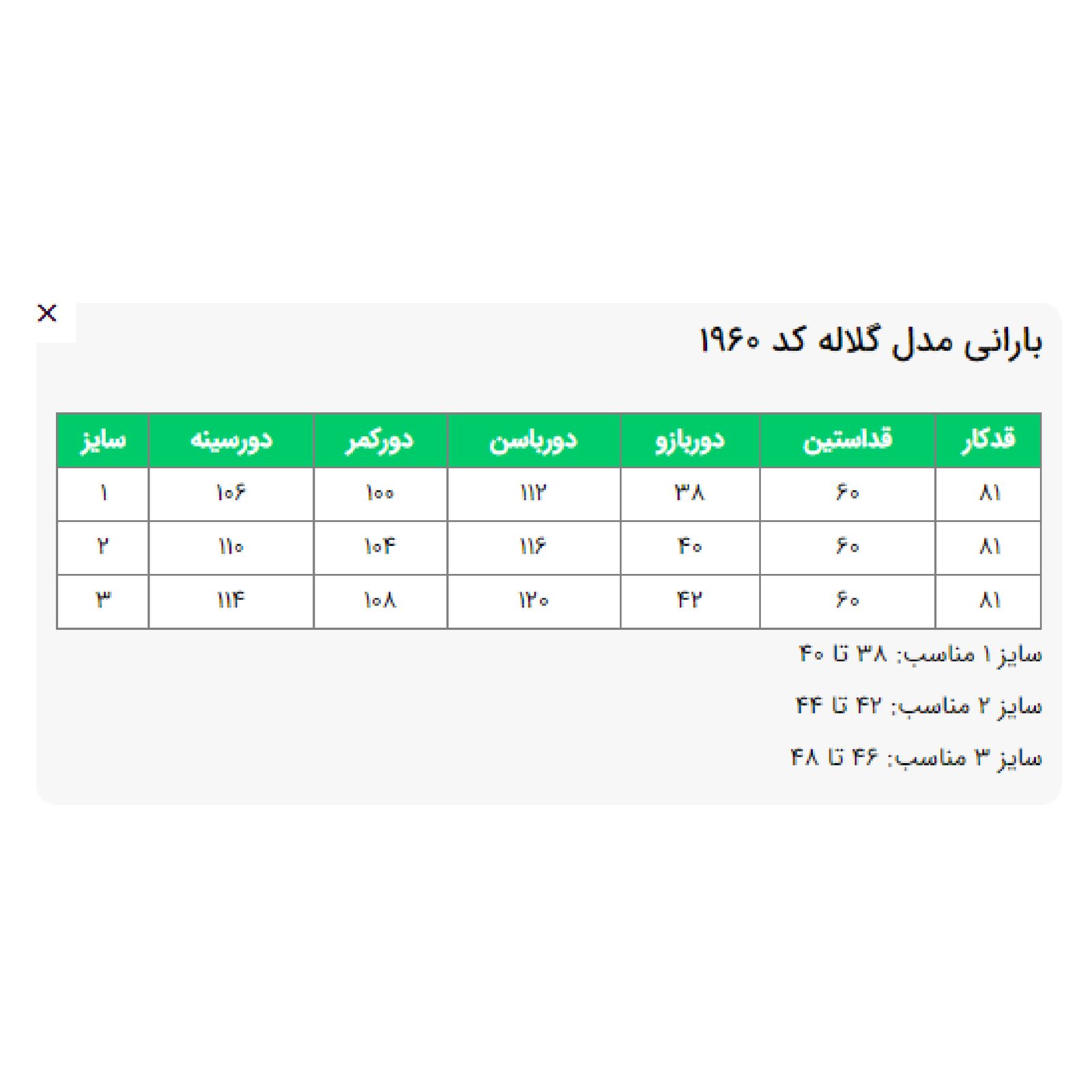 بارانی زنانه السانا مدل گلاله کد 196023 -  - 7