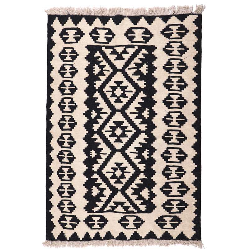 گلیم دستبافت یک ونیم متری طرح قشقایی کد 141006