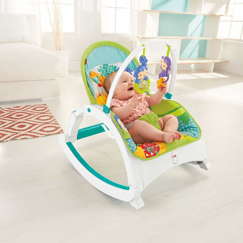 گهواره نوزاد فیشر پرایس مدل Rainforest Friends Newborn to Toddler Portable Rocker کد DMR87