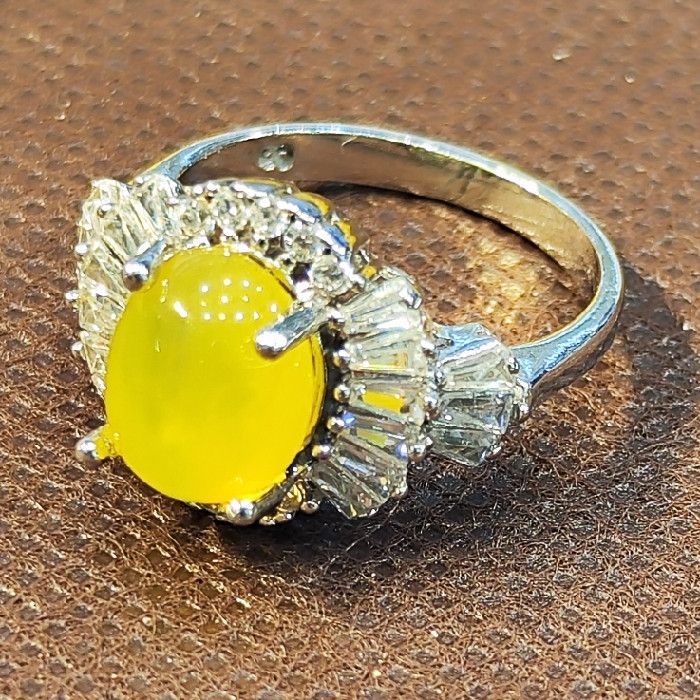 انگشتر نقره زنانه نقره جات بافندگان مدل  سنگ شرف الشمس کد 101