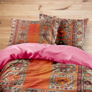 سرویس روتختی مدوپد طرح فرش کردستان نقشه قشقایی مدل C-Ghashghaee08 یک نفره 4 تکه