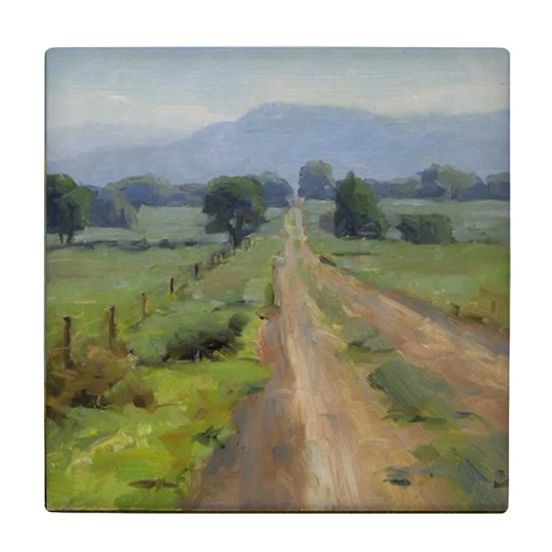 زیر لیوانی طرح نقاشی منظره جاده روستایی کد    3415532_1084