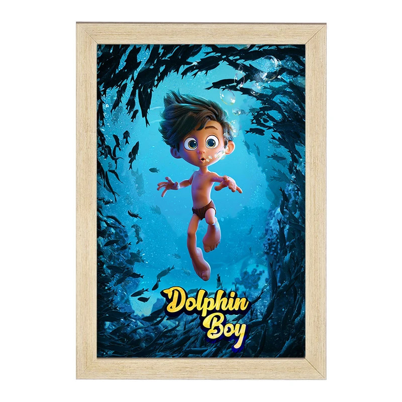 تابلو خندالو مدل انیمیشن پسر دلفینی کد 26714