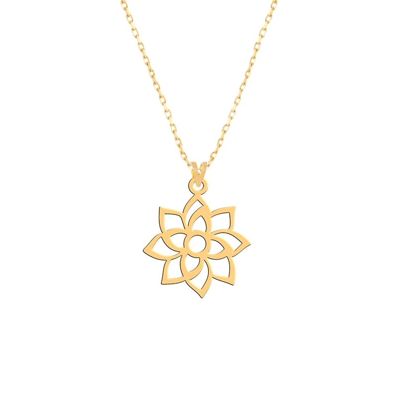 گردنبند طلا 18 عیار زنانه فرشته مدل گل    WNLZ-000287
