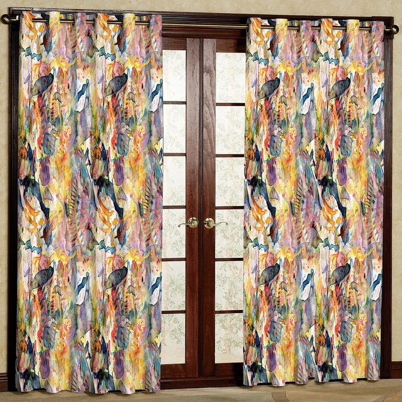 پرده مدل طرح آبرنگی مخمل پانچی کد 2020 سایز 200x140 سانتی متر