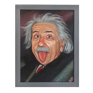 تابلو نقاشی میکس مدیا طرح انیشتن کد 9007