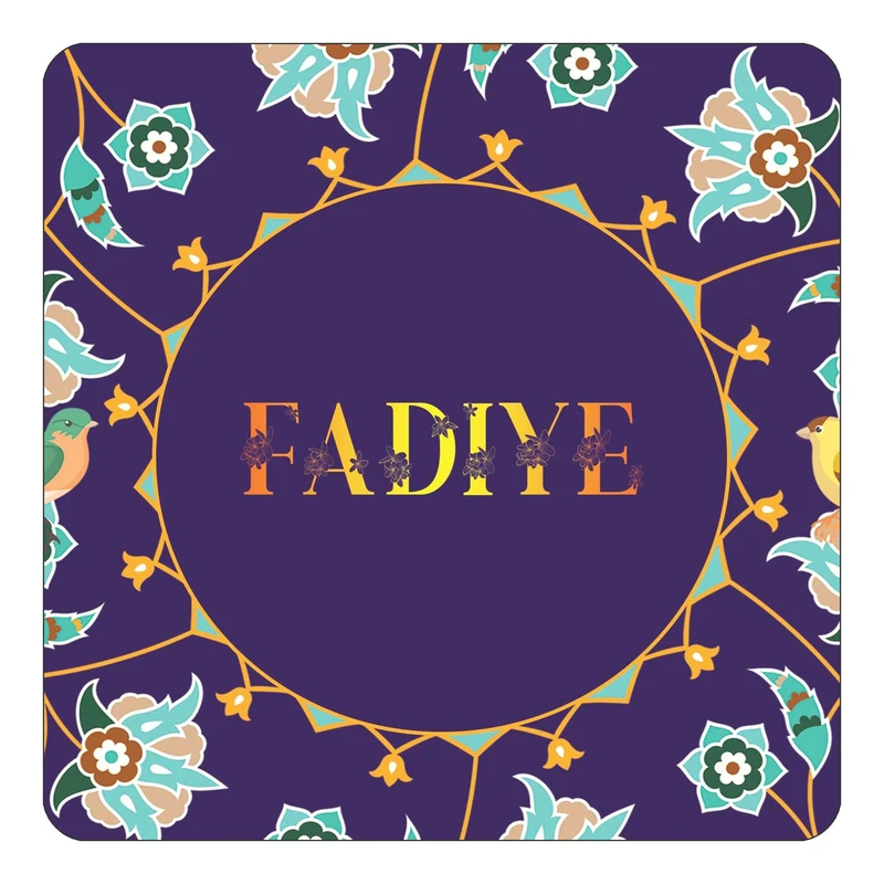 مگنت کاکتی طرح اسم فادیه fadiye مدل گل و بلبل کد mg13008