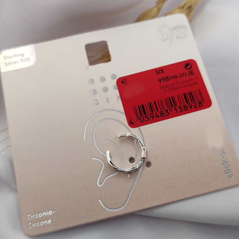 پیرسینگ نقره زنانه سیکس مدل ایرکاف نگین دار  لوکس