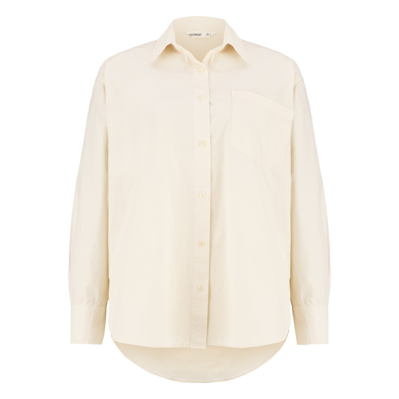 شومیز آستین بلند زنانه سرژه مدل 207325 رنگ کرم