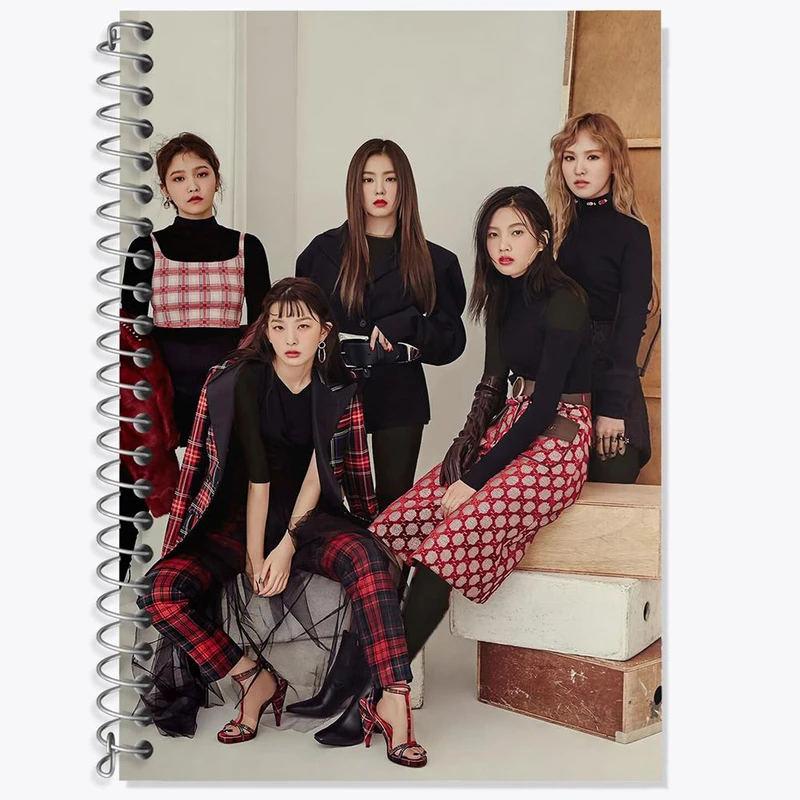دفتر زبان 50 برگ خندالو مدل دو خط طرح گروه رد ولوت Red Velvet کد 19687