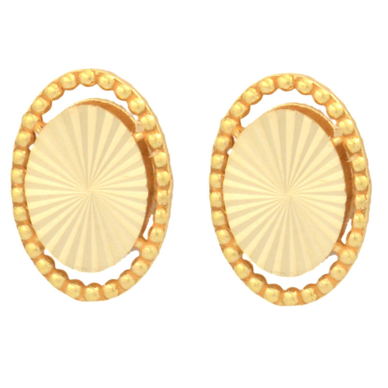 گوشواره میخی طلا 18 عیار زنانه طلای مستجابی مدل بیضی تراش کد T1745