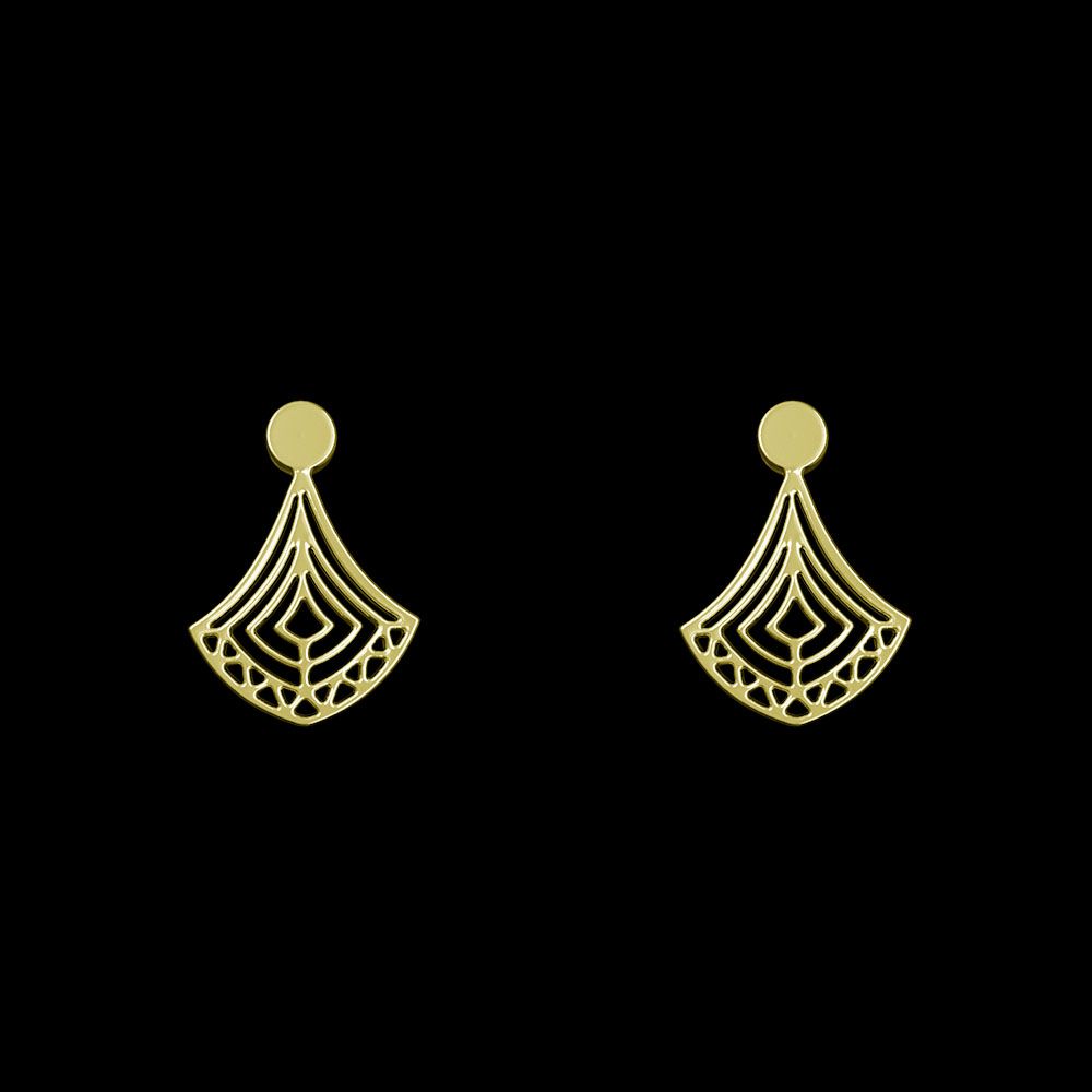 گوشواره طلا 18 عیار زنانه مدوپد مدل هندسی کد GA1-14745 -  - 1